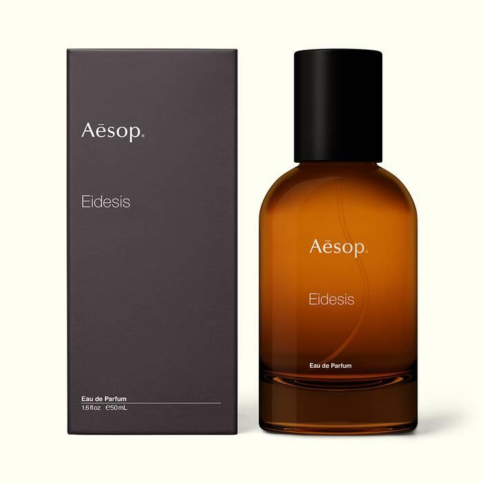 Eidesis香水是Aesop人氣木質香系列之一,整體偏透明感十足的木質辛香調。(圖/翻攝自Aesop官網)