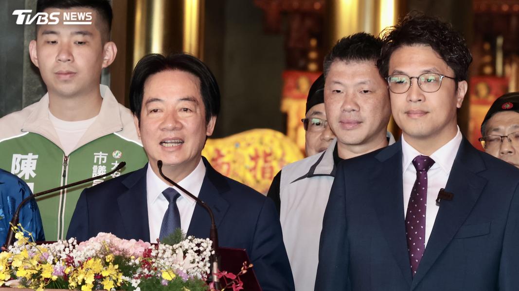 總統賴清德上月在指南宮三獻大典致詞時暗酸台下蔣萬安。(圖/潘建樺攝)