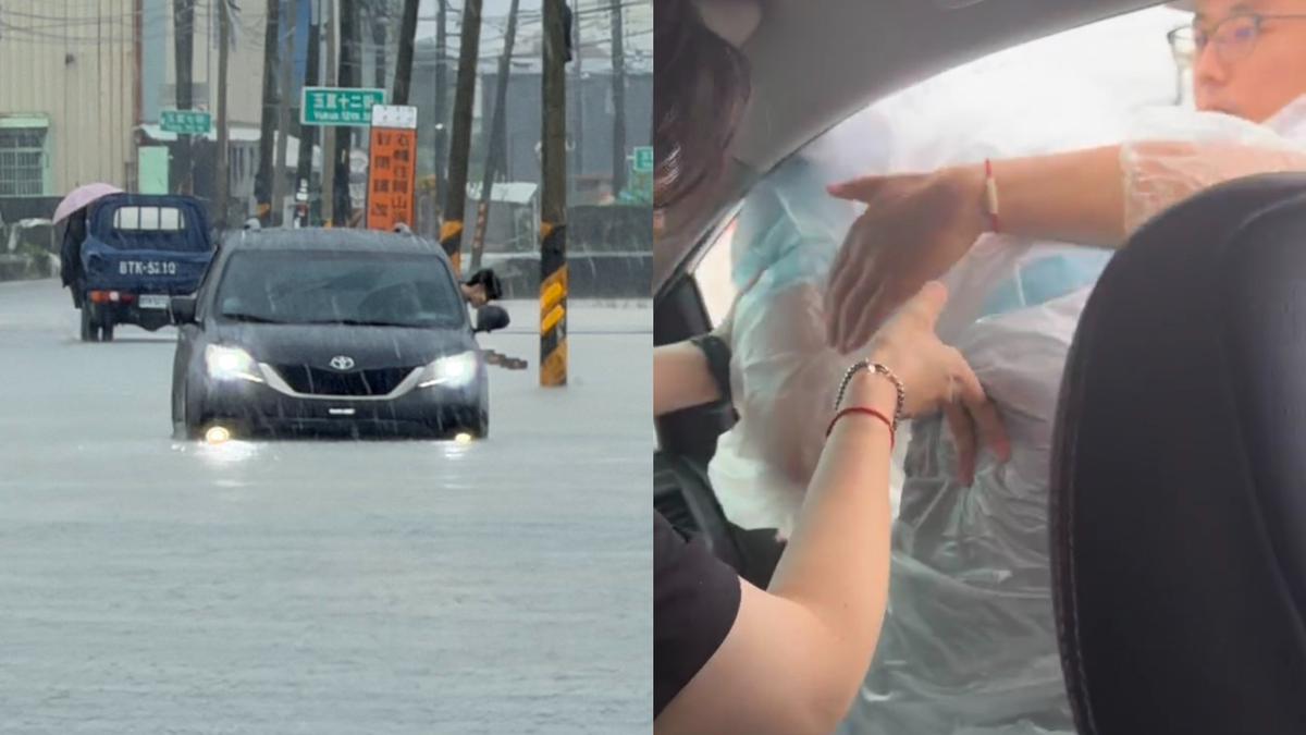高雄暴雨狂炸!柯志恩勘災座車泡水拋錨 「水壓卡死車門」她爬窗脫困