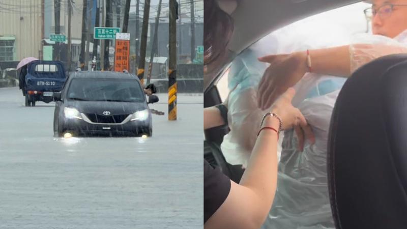 高雄暴雨狂炸!柯志恩勘災座車泡水拋錨 「水壓卡死車門」她爬窗脫困