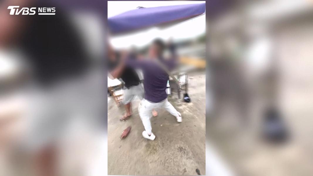 醉男釣魚場內「狂打女友」釣客夫婦勸架遭椅砸頭。(圖/民眾提供)