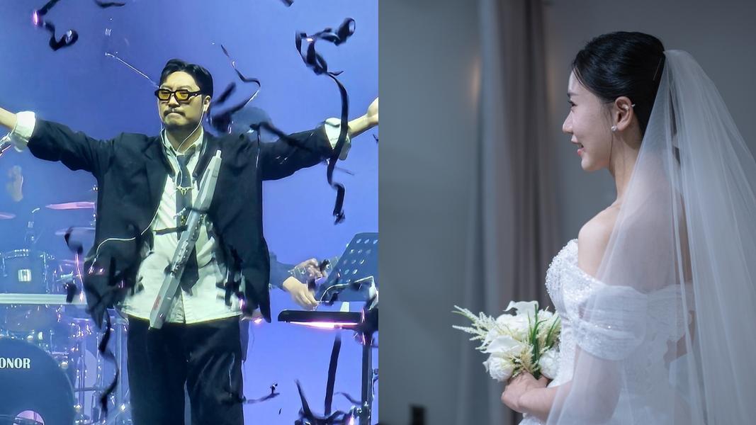 宋荷藝(右)才在7月底公開一組為新單曲拍攝的婚紗照,沒想到是在預告要跟趙魅力結婚。(圖/翻攝自當事人IG)