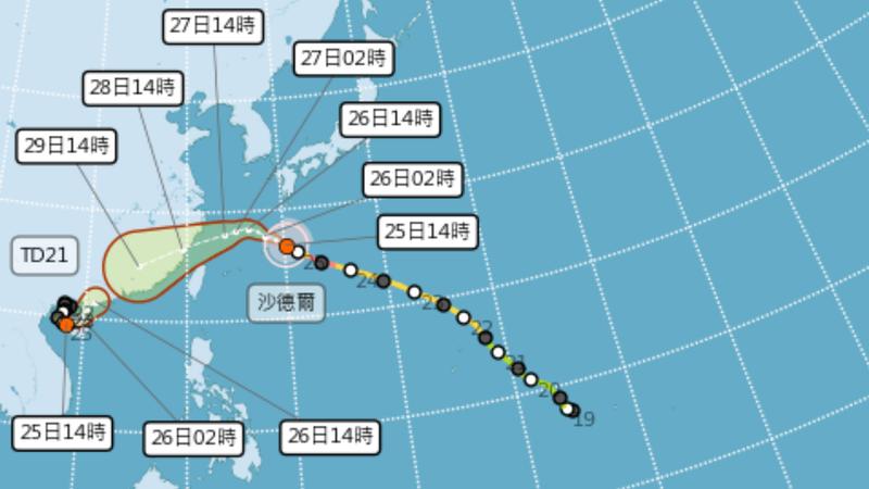 天氣/中颱沙德爾來襲!週四、五最接近台灣 「3地區」嚴防大雨