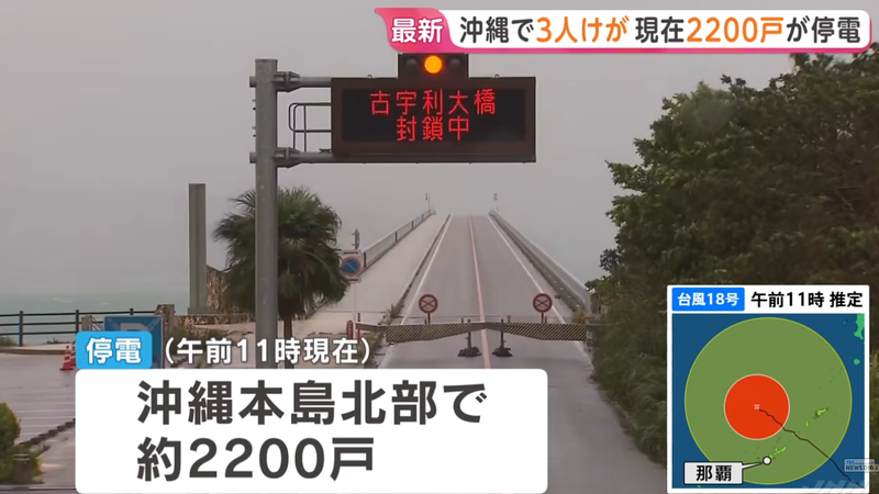 沙德爾颱風撲日釀5傷!沖繩268航班取消 女遊客遭招牌砸傷頭