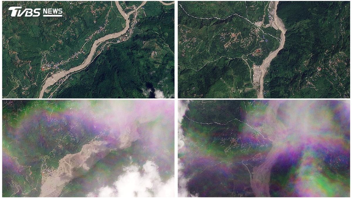 尼泊爾西藏毀滅性洪災!災區面目全非 「前後對比衛星圖」曝