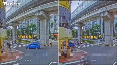當得來速?板橋翁買麵包 整輛車「逆向開上騎樓」險撞店員