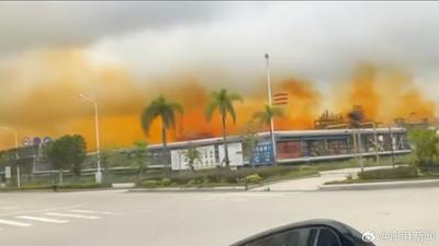 天空驚現「迷幻橘煙」!福建化工廠爆溴洩漏 毒蒸氣瀰漫半空