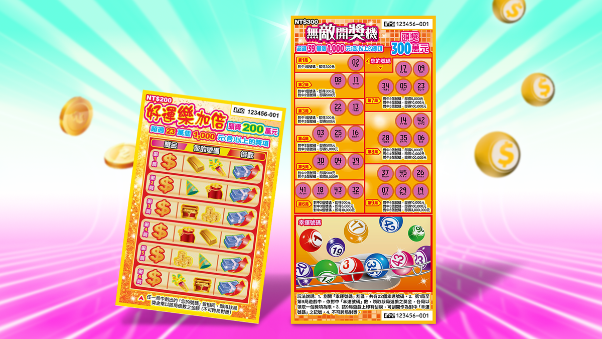 台彩再出兩款新刮刮樂!獎項逾438萬個、這款獎金最高300萬