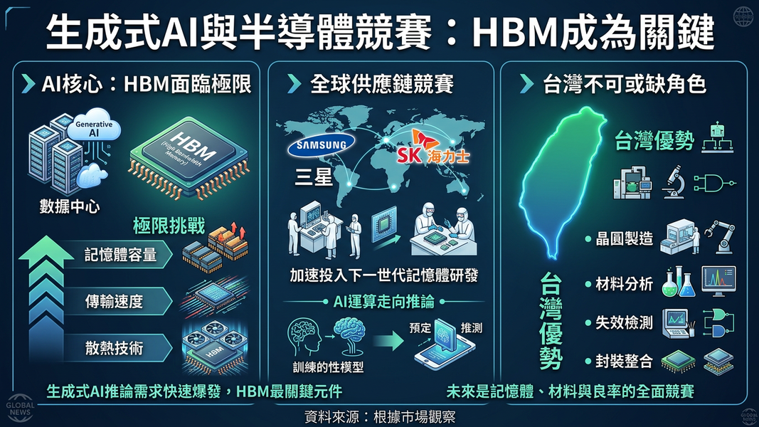全球記憶體大廠競速 台灣供應鏈迎全新挑戰(圖/AI 生成)