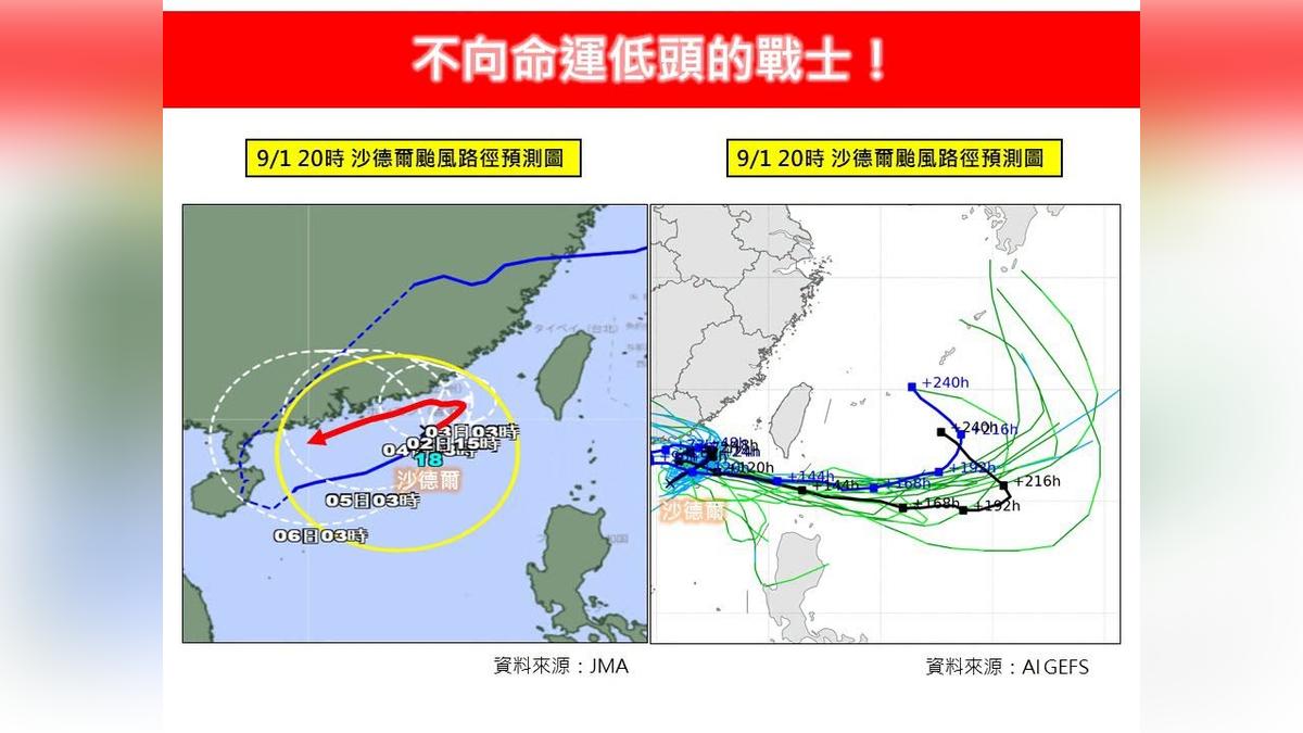 天氣/颱風沙德爾「3可能路徑」!未來動向變數大 估再活5天
