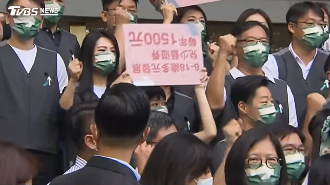 高嘉瑜過去就曾在民進黨北市長參選人陳時中登記時倒舉標語牌。(資料圖/TVBS)