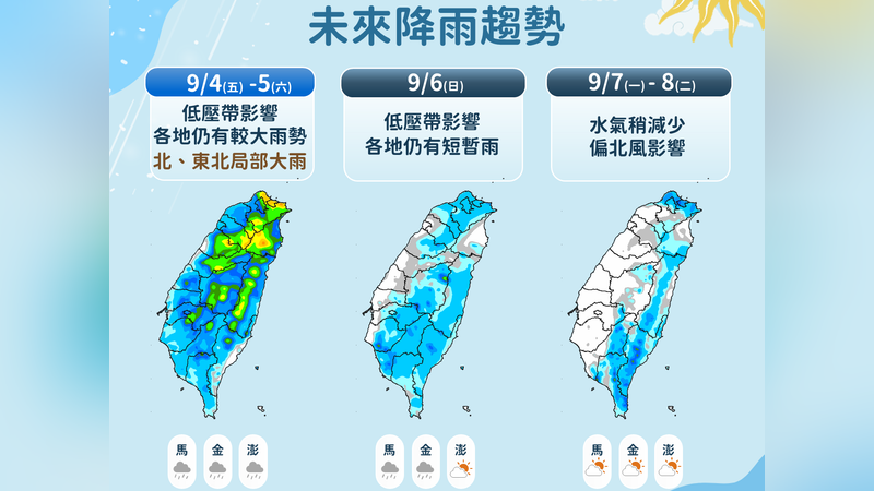 天氣/沙德爾逼近北台雨勢增!明後天北東防大雨 下周水氣趨緩