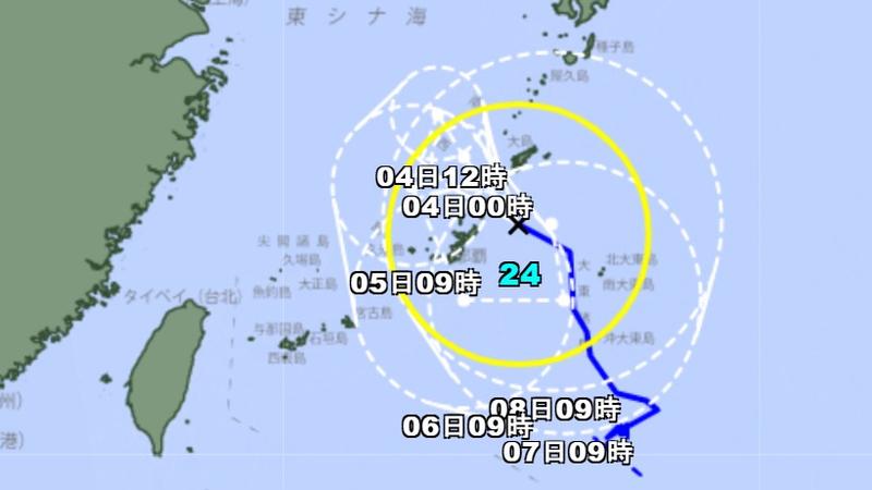 颱風24號 科羅旺幾乎已覆蓋沖繩本島全域(圖/翻攝自日本氣象廳)