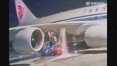 恐怖疏失!紐約機場加油車扯斷油管 中國國航客機燃油狂噴航班取消