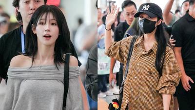 鄭恩地、薇娟抵達高雄!同班機現身小港擠爆了 「零距離寵粉」有夠甜