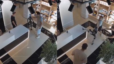 有片/2店員拉不住!機器人遭戰鬥民族輕推 用功夫招式猛踢反擊