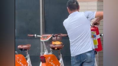 男子火燒竹北YouBike站 汽油瓶留現場、財損估逾百萬