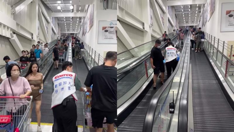 好市多高雄亞灣店「手扶梯大當機」推車卡死 民眾搬貨崩潰