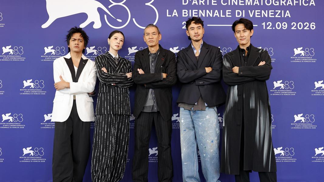喬瑟夫(左起)、謝盈萱、導演SABU、阮經天、日籍演員塚原大助。(圖/歐新社)