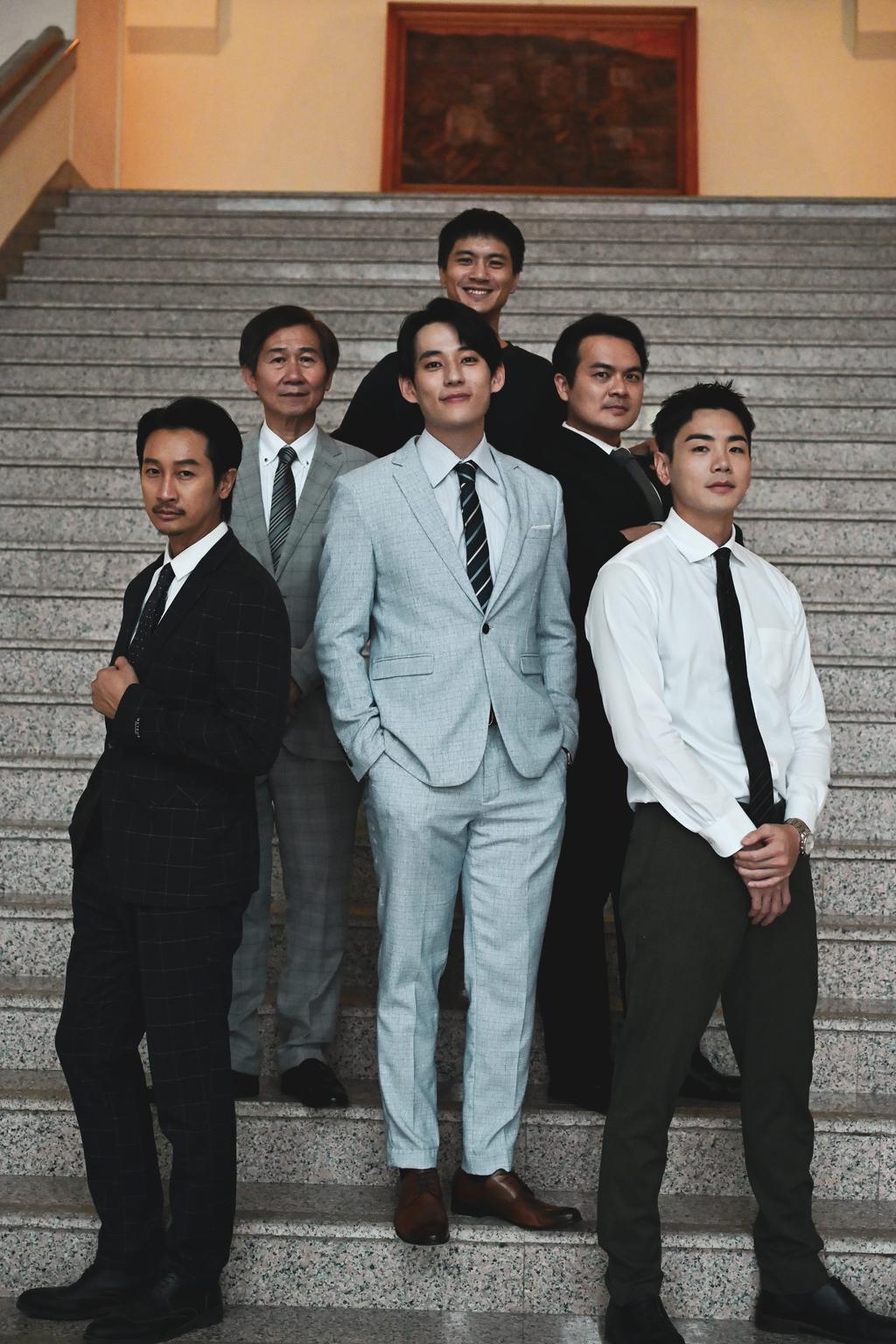 《無罪推定2》集合實力派演員共同演出邱凱偉（左起）、陳文彬、徐鈞浩、李冠毅、黃浩詠、禾浩辰。（圖／ 華視、公視台語台提供）