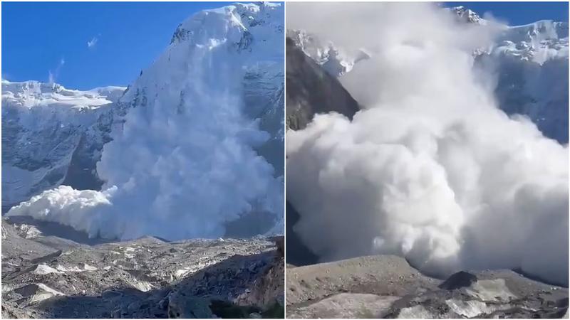 俄羅斯北高加索山區傳出雪崩,導致1支33人組成的登山隊被活埋。(圖/翻攝自X@runews)