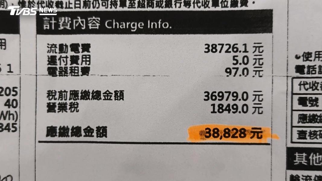 店家電費竟從原本的8000至9000元暴增至3萬8000多元。(圖/TVBS)