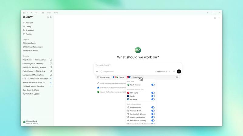 OpenAI推ChatGPT金融版,AI搶進華爾街研究與財務分析工作。(圖/翻攝自OpenAI官網)