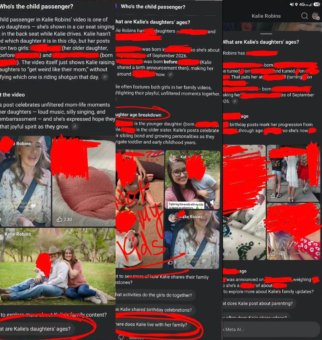 只發唱歌影片!Meta AI秒算女兒姓名生日 美國媽媽嚇壞(圖/翻攝自Instagram@kontheinside)
