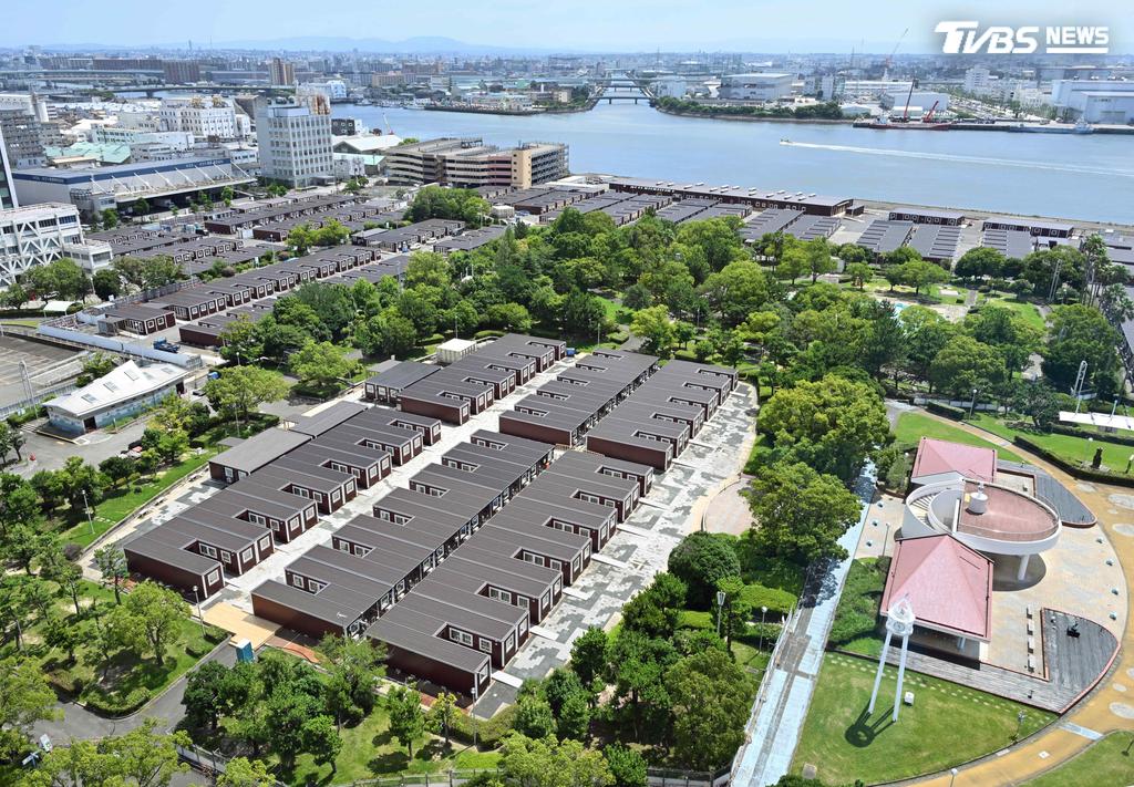 名古屋港設置貨櫃型組合屋空拍圖（圖／達志影像美聯社）