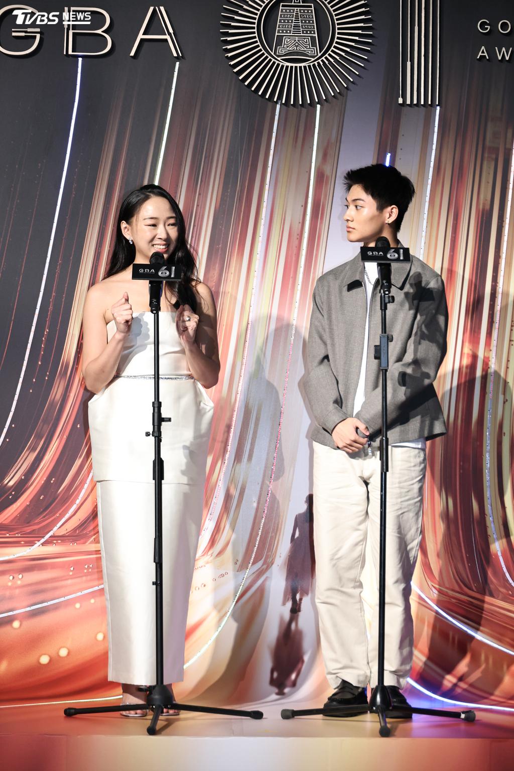 杜蕾、朱宥丞擔任揭獎嘉賓。（圖／TVBS娛樂組攝）