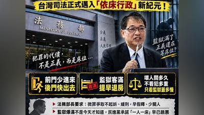 全台監所塞爆!法務部長妙招喊「少關人」侯漢廷嗆:罪犯放民進黨部