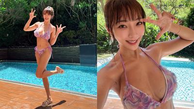 42歲資生堂千金懷第6胎!李宓比基尼辣照曝「肚子超平坦」