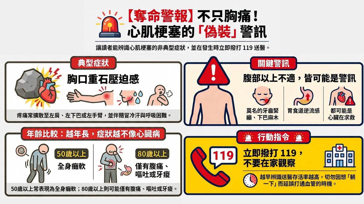 黑人陳建州「急性心肌梗塞」!醫曝3症狀:腹痛、牙痛別輕忽