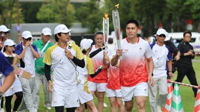 名古屋亞運/男籃隊長陳盈駿擔任火炬手 為台灣傳遞聖火