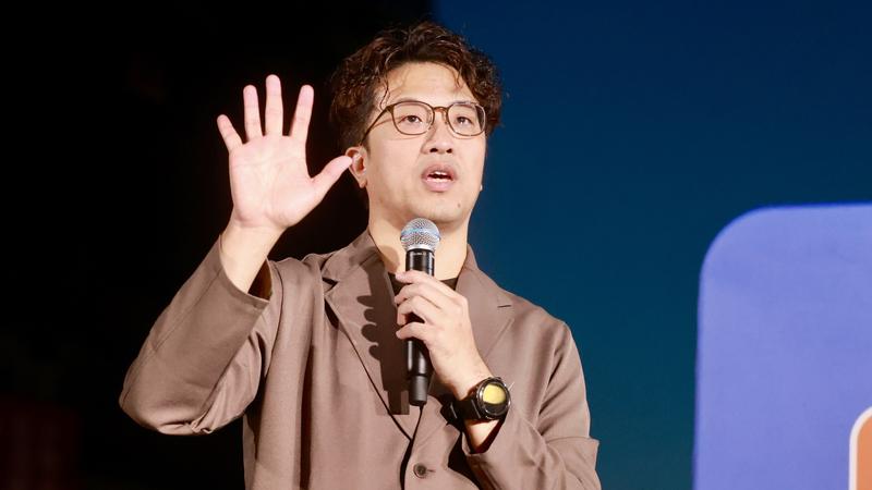 民進黨台北市長參選人沈伯洋。(圖/華子琛攝)