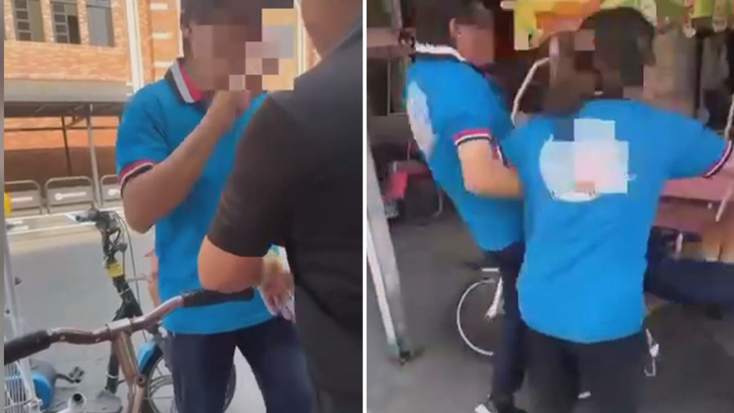 李姓租車業者不滿隔壁店家音樂太大聲,登門嗆聲並揮拳攻擊。(圖/TVBS)