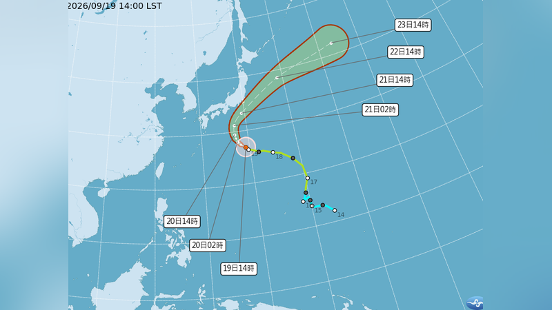 杜鵑颱風在今日下午增強為中度颱風。(圖/中央氣象署)
