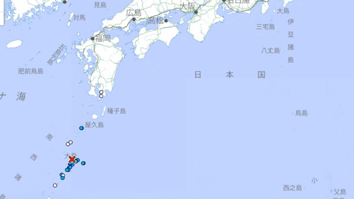 快訊/日本鹿兒島外海規模5.0地震 最大震度3級