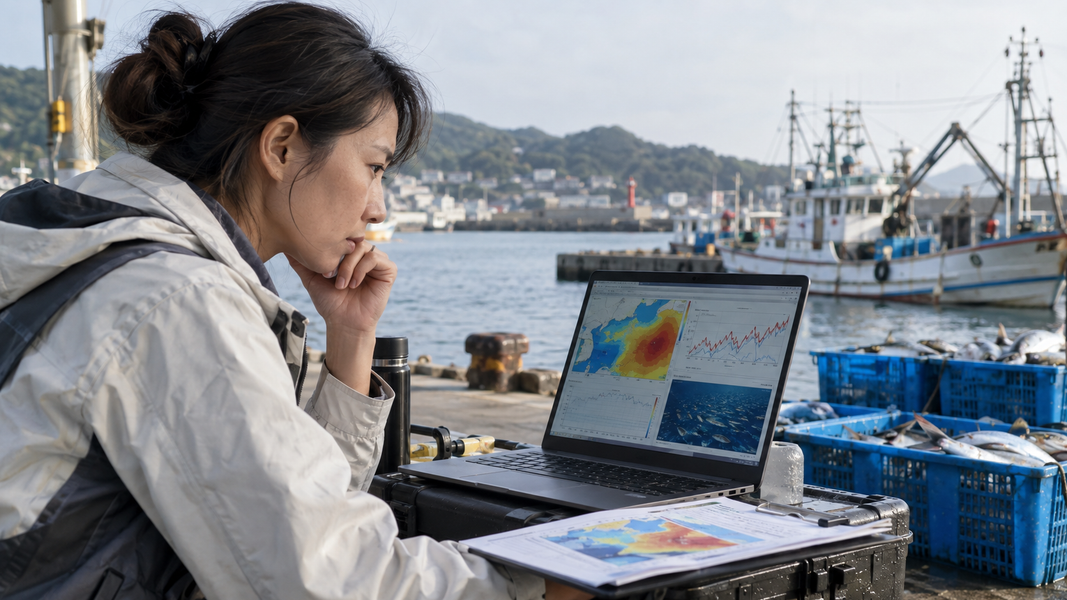 大花蟹變少、鯊魚往北游,全球暖化改變海洋生存版圖。(圖/AI 生成)