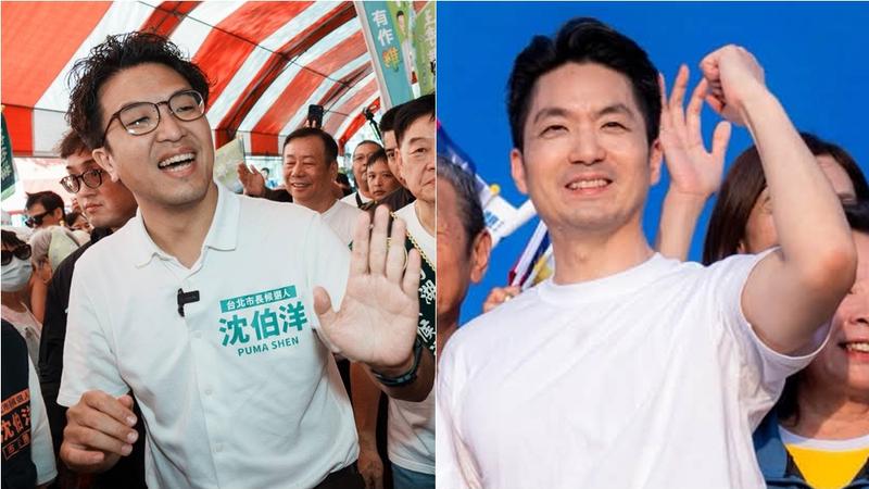 民進黨台北市長參選人沈伯洋(左),台北市長蔣萬安(右)。(圖/翻攝沈伯洋、蔣萬安FB)
