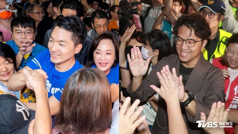 最新北市長民調顯示,台北市長蔣萬安41.7%領先民進黨台北市長參選人沈伯洋40.5%。(圖/TVBS)