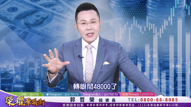 摩爾投顧投資長郭哲榮直言,指數站上5萬點只是時間問題。(圖/取自YouTube)