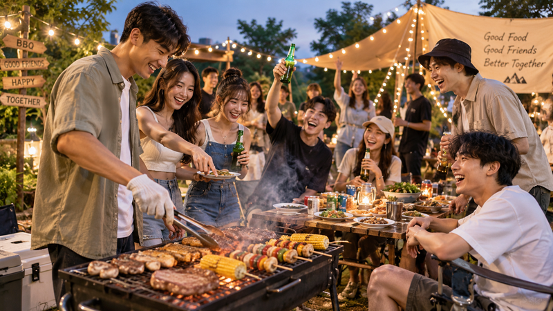 營養師老辜提醒,中秋烤肉時要盡可能減少暴露在濃煙中。(示意圖/AI 生成)