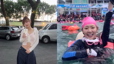 味全女神泳渡日月潭!水中「這舉動」網全看傻 上岸崩潰認了超後悔
