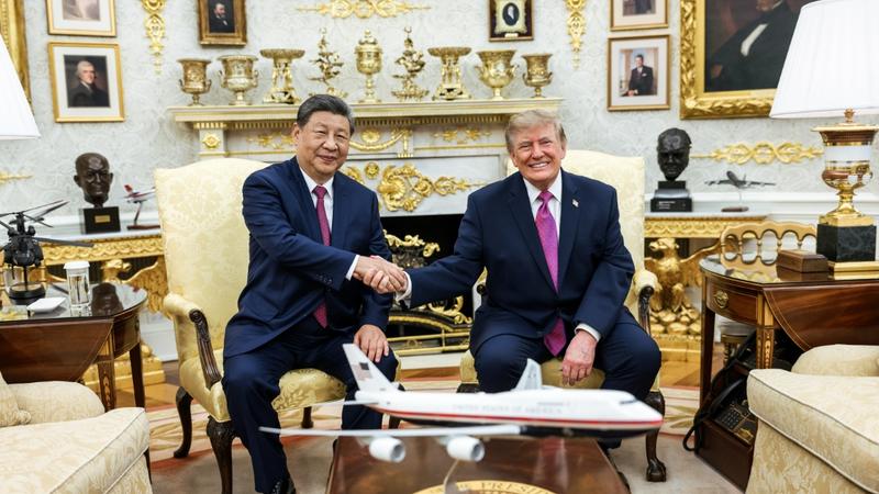 川普與習近平於白宮會面。(圖/翻攝@WhiteHouse)