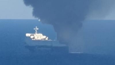 希臘觀光勝地驚傳渡輪起火!海空大規模搜救 「狂冒黑煙」畫面曝