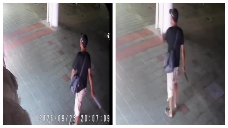 陳男揮舞刀械。(圖/民眾提供)