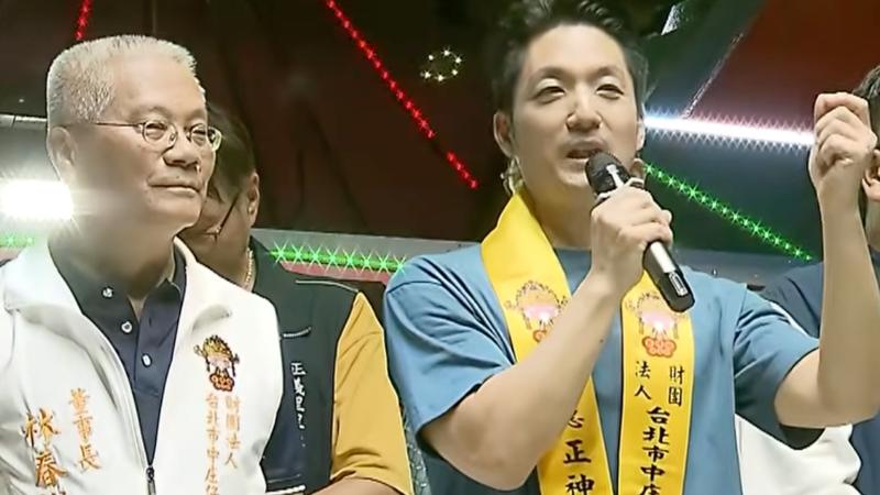 福德宮董事長林春裕為王世堅後援會主委卻力挺蔣萬安連任選總統。(圖/TVBS)