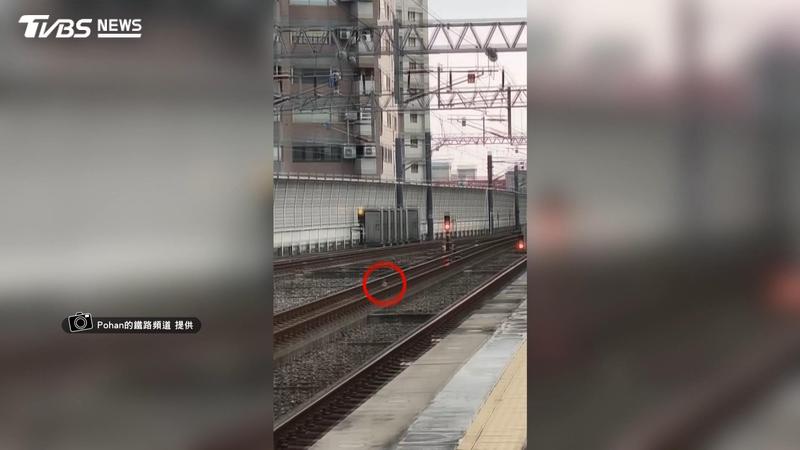 無人機失控撞電車線桿墜鐵軌!鐵道迷全錄下 最高恐罰百萬(圖/TVBS)