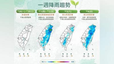 天氣/周三前熱飆36度!8縣市高溫警示 周四東北季風南下轉涼有雨